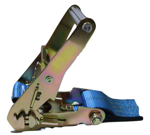 Axle Strap Tie Downs 24" Long & Qty 4 Ratchet Tow Straps Car Haulers, BLUE | 4 PACK