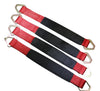Qty 4 Axle Strap Tie Downs 24" Long & Qty 4 Ratchet Tow Straps Car Haulers | RED