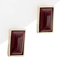 Quartz Rectangle Stud Earrings