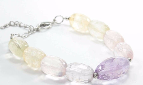 Quartz Stone Bracelet Rose Amethyst Citrine Adjustable