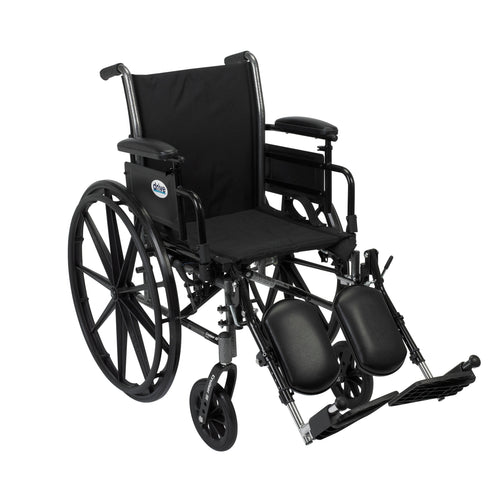 Cruiser III Light Weight Wheelchair with Flip Back Removable Arms, Adjustable Height Desk Arms, Elevating Leg Rests, 20" RIO Medical Supplies