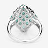 2.68 Carat Genuine Zambian Emerald and White Zircon .925 Sterling Silver Ring