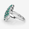 2.68 Carat Genuine Zambian Emerald and White Zircon .925 Sterling Silver Ring