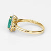 1.39 Carat Genuine Zambian Emerald and White Diamond 10K Yellow Gold Ring