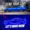 Your Personalized Metal Neon Car Wall Art - (Side view)