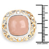 Two Tone Plated 12.80 Carat Genuine Moonstone .925 Sterling Silver Ring