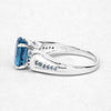 2.72 Carat Genuine London Blue Topaz and Blue Diamond .925 Sterling Silver Ring