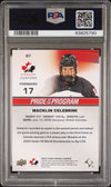 Graded 2023 Upper Deck Team Canada Juniors Macklin Celebrini #97 Red Foil Rookie RC Hockey Card PSA 10 Gem Mint