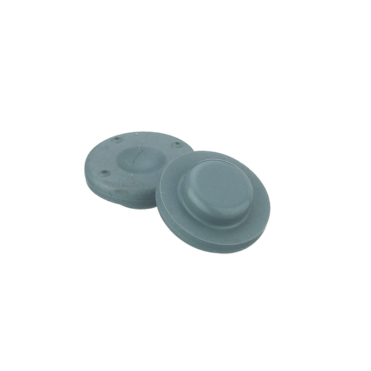 13mm Chlorobutyl Rubber Stopper (2-Prong/Leg, Grey) - 1,000 Count