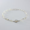 Rainbow Moonstone Opalite Beaded Bracelet Sterling Chain