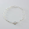 Rainbow Moonstone Opalite Beaded Bracelet Sterling Chain