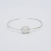 Rainbow Moonstone Sterling Silver Delicate Bangle Bracelet