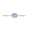 Rainbow Moonstone Sterling Silver Delicate Bangle Bracelet