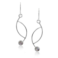Rainbow Moonstone Sterling Silver Elegant Drop Earrings