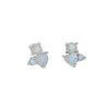 Rainbow Moonstone Sterling Silver Stud Earrings For Women