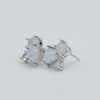Rainbow Moonstone Sterling Silver Stud Earrings For Women