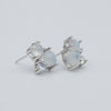 Rainbow Moonstone Sterling Silver Stud Earrings For Women