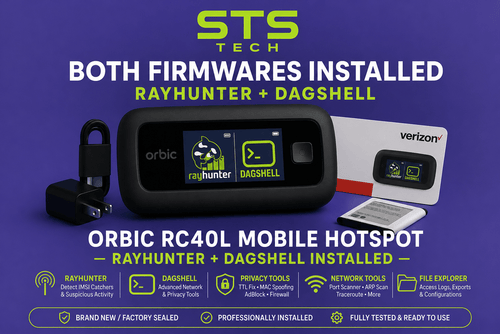 Orbic RCL400 LTE Hotspot with RayHunter + DagShell Installed - Privacy, IMSI Catcher Detection & Network Research Tool
