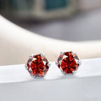 Pink Royal Blue Moissanite Stud Earrings S925 Sterling Silver 0.5 1 2 Ct Bride