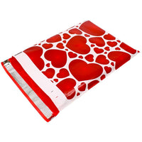 Red Heart Poly Mailers Size 10x13 Colorful Shipping Bags Red