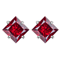 Sterling Silver 925 Green Princess Cut Moissanite Stud Earrings For Women