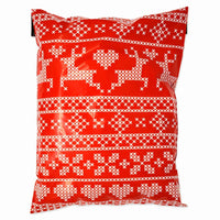 Red Reindeer Poly Mailers Size 10x13 Christmas Sweater Design Shipping Bags
