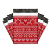 Red Reindeer Poly Mailers Size 10x13 Christmas Sweater Design Shipping Bags