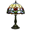 Red Tiffany-Inspired Lamp with Tulip Glass Design