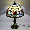 Red Tiffany-Inspired Lamp with Tulip Glass Design
