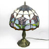 Red Tiffany-Inspired Lamp with Tulip Glass Design