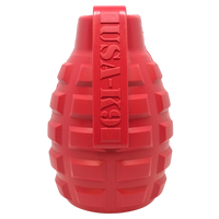 USA-K9 Grenade Rubber Dog Chew Toy | K9 Handler eDispenser Toy | Red & Blue | USA Made