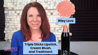 Triple Sticks Lipstick, Cream Blush, and Treatment in Riley Love