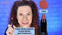 Triple Sticks Lipstick, Cream Blush, and Treatment in Tess