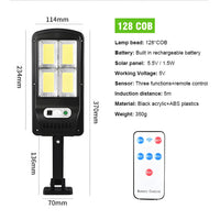 Remote Control Solar Street Lamp with Motion Sensor & LED Light