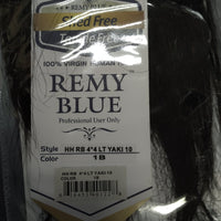 Remy Blue 4x4 Yaki 10" Closure Color 1B Hair Extension