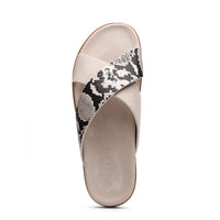Zelli Italia 06-105-TPE RENA Italian Goatskin Suede Python Embossed Slide Taupe