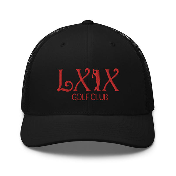 LXIX GOLF CLUB LXIX GOLF CLUB Curve Logo Trucker Cap - Red Logo