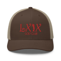 LXIX GOLF CLUB LXIX GOLF CLUB Curve Logo Trucker Cap - Red Logo
