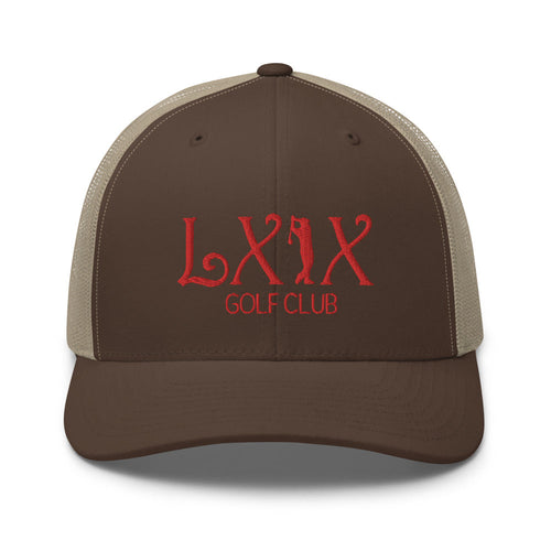 LXIX GOLF CLUB LXIX GOLF CLUB Curve Logo Trucker Cap - Red Logo