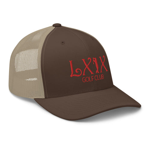 LXIX GOLF CLUB LXIX GOLF CLUB Curve Logo Trucker Cap - Red Logo