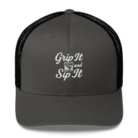 Grip It and Sip It Trucker Hat – Classic Golf Style with a Twist LXIX GOLF CLUB