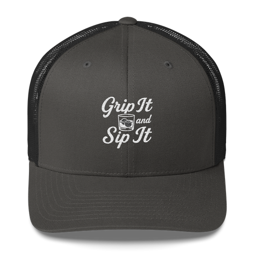 Grip It and Sip It Trucker Hat – Classic Golf Style with a Twist LXIX GOLF CLUB