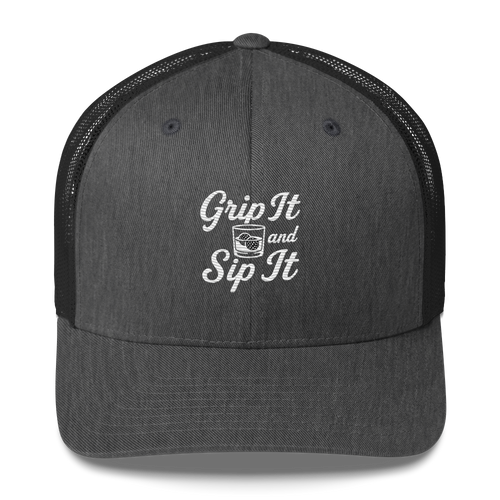 Grip It and Sip It Trucker Hat – Classic Golf Style with a Twist LXIX GOLF CLUB