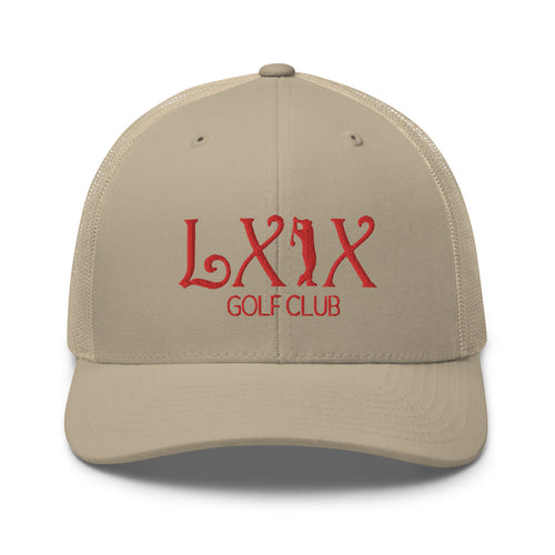 LXIX GOLF CLUB LXIX GOLF CLUB Curve Logo Trucker Cap - Red Logo
