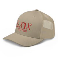 LXIX GOLF CLUB LXIX GOLF CLUB Curve Logo Trucker Cap - Red Logo