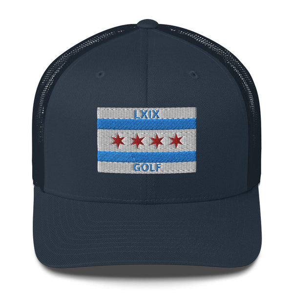 LXIX GOLF CLUB LXIX GOLF CLUB Chicago Flag Trucker Cap
