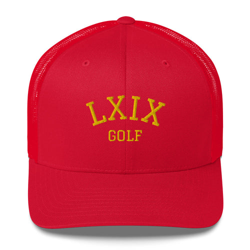 LXIX GOLF CLUB LXIX GOLF CLUB Collegiate Arch Trucker Cap