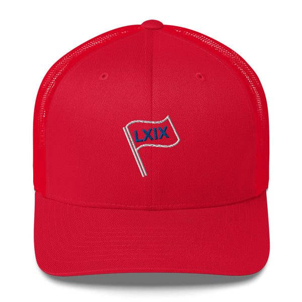 LXIX GOLF CLUB LXIX GOLF CLUB Red White and Blue Trucker Cap