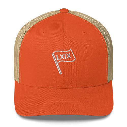 LXIX GOLF CLUB LXIX GOLF CLUB LXIX Flag Trucker Cap
