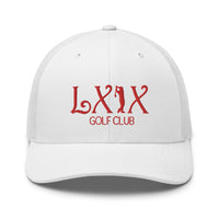 LXIX GOLF CLUB LXIX GOLF CLUB Curve Logo Trucker Cap - Red Logo
